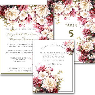 Invitation Mariage de fleurs de printemps blanc et rose