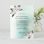 Invitation Mariage de fleurs de rose douce (Debout devant)