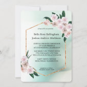 Invitation Mariage de fleurs de rose douce (Devant)