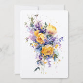 Invitation Mariage de fleurs de rose jaune romantique moderne (Dos)