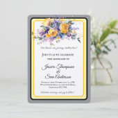 Invitation Mariage de fleurs de rose jaune romantique moderne (Debout devant)