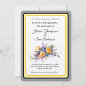 Invitation Mariage de fleurs de rose jaune romantique moderne (Devant)