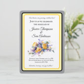 Invitation Mariage de fleurs de rose jaune romantique moderne (Debout devant)