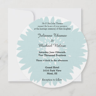 Invitation Mariage de fleurs de simplicité bleue