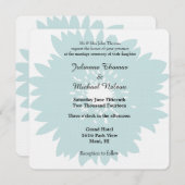 Invitation Mariage de fleurs de simplicité bleue (Devant / Derrière)