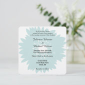 Invitation Mariage de fleurs de simplicité bleue (Debout devant)