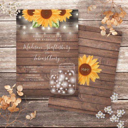 Invitation Mariage de fleurs de soleil de mâon Jar Russe