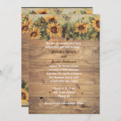 Invitation Mariage de fleurs de soleil et de papillons du pay (Devant / Derrière)