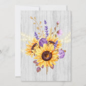 Invitation Mariage de fleurs de soleil violet rustique Peony (Dos)