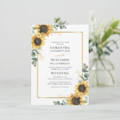 Invitation Mariage de fleurs de tournesol (Debout devant)