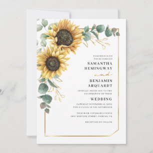 Invitation Mariage de fleurs de tournesol