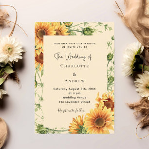 Invitation Mariage de fleurs de tournesol