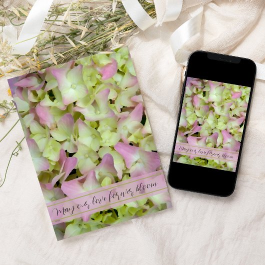 Invitation Mariage de fleurs d'Hydrangée presque roses