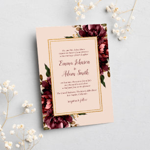 Invitation Mariage de fleurs d'or de Bourgogne