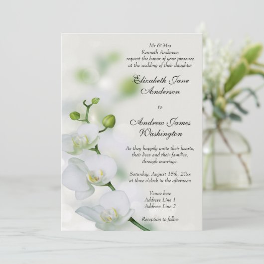 Invitation Mariage de fleurs d'orchidées (Debout devant)