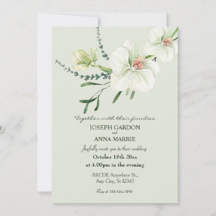 Invitation Mariage de fleurs d'orchidées blanches
