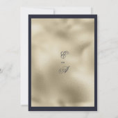 Invitation Mariage de fleurs d'orchidées bleu marine or de lu (Dos)