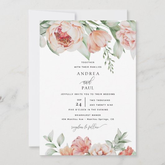 Invitation Mariage de fleurs du jardin (Devant)