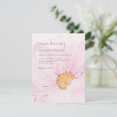 Invitation Mariage de fleurs écloses esthétique rose (Debout devant)