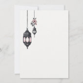 Invitation Mariage de fleurs et lanternes roses (Dos)