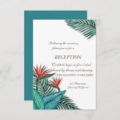 Invitation Mariage de fleurs exotiques tropicales (Devant / Derrière)
