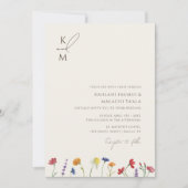 Invitation Mariage de fleurs Fleur sauvage de Monogramme colo (Devant)