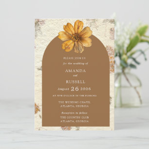 Invitation Mariage de fleurs habillé en automne