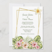 Invitation Mariage de fleurs hawaïennes tropicales (Devant)