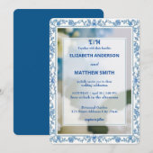 Invitation Mariage de fleurs monogramme classique Elegance Sc (Devant / Derrière)