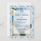 Invitation Mariage de fleurs monogramme classique Elegance Sc (Devant)