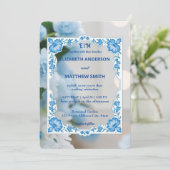 Invitation Mariage de fleurs monogramme classique Elegance Sc (Debout devant)