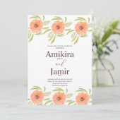 Invitation Mariage de fleurs peintes à la main de l'aquarelle (Debout devant)