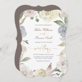 Invitation mariage de fleurs poussiéreuses (Devant / Derrière)