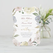Invitation mariage de fleurs poussiéreuses (Debout devant)