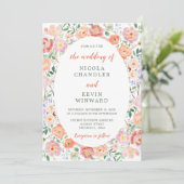 Invitation Mariage de fleurs printanières (Debout devant)