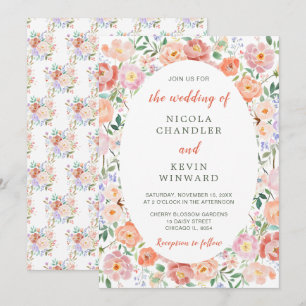 Invitation Mariage de fleurs printanières