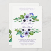Invitation Mariage De Fleurs Pures Et Roses (Devant / Derrière)