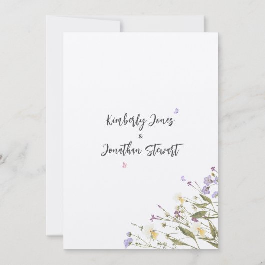 Invitation Mariage de fleurs romantiques Whimsical (Dos)