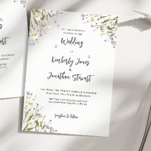 Invitation Mariage de fleurs romantiques Whimsical