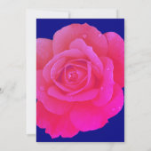 Invitation Mariage de fleurs Rose bleu de la marine rose chau (Dos)