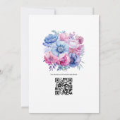 Invitation Mariage de fleurs rose et bleu doux (Dos)