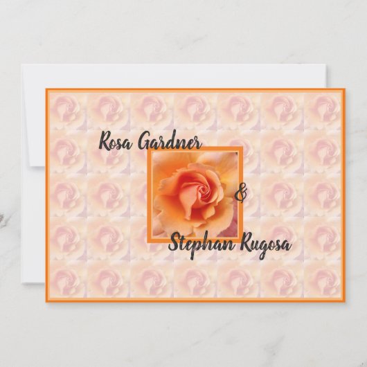 Invitation Mariage de fleurs Rose hybride d'abricot (Dos)