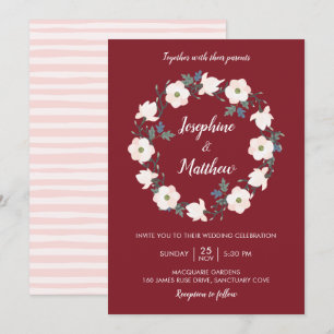 Invitation Mariage de fleurs rose pâle
