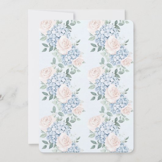 Invitation Mariage de fleurs rose romantique (Dos)