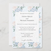 Invitation Mariage de fleurs rose romantique (Devant)