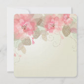 Invitation Mariage de fleurs roses (Dos)