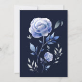 Invitation mariage de fleurs roses bleu poussiéreux (Devant)