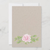 Invitation Mariage de fleurs roses Rustiques en dentelle Kraf (Dos)