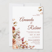 Invitation Mariage de fleurs rustique (Devant)