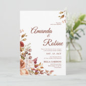 Invitation Mariage de fleurs rustique (Debout devant)